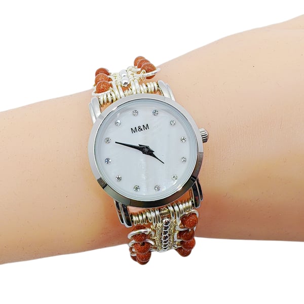 Gemstone beads Bracelet Watch Beaded Wrist Watch Watches for women Personalized 
