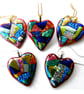 Patchwork Heart Dichroic Fused Glass Pendant Colour Choice Valentine - Image 7