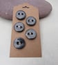 5 Small Round Metallic Ceramic Buttons - Image 1