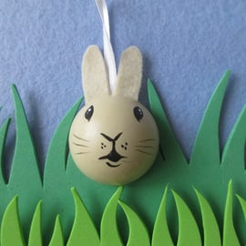 Bunny Rabbit Hanging Decoration Christmas Tree Bauble Wood Wooden Hand Painted