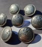 78" 22.4mm 36L Crest Military Buttons Antique Silver x 6 Buttons - Image 3