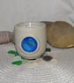 Concrete candle jar - Blue sea glass - Vanilla