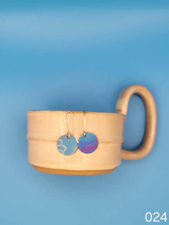 Handmade Aluminium and Silver Reversible Earrings - 024