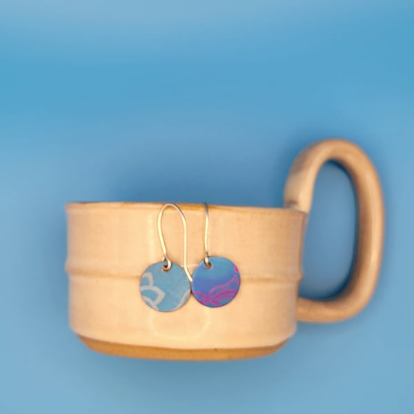 Handmade Aluminium and Silver Reversible Earrings - 024