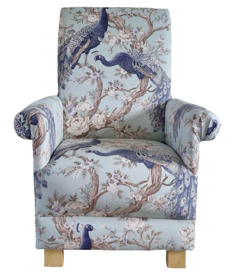 Laura Ashley Belvedere Duck Egg Fabric Adult Chair Armchair Peacocks Accent 