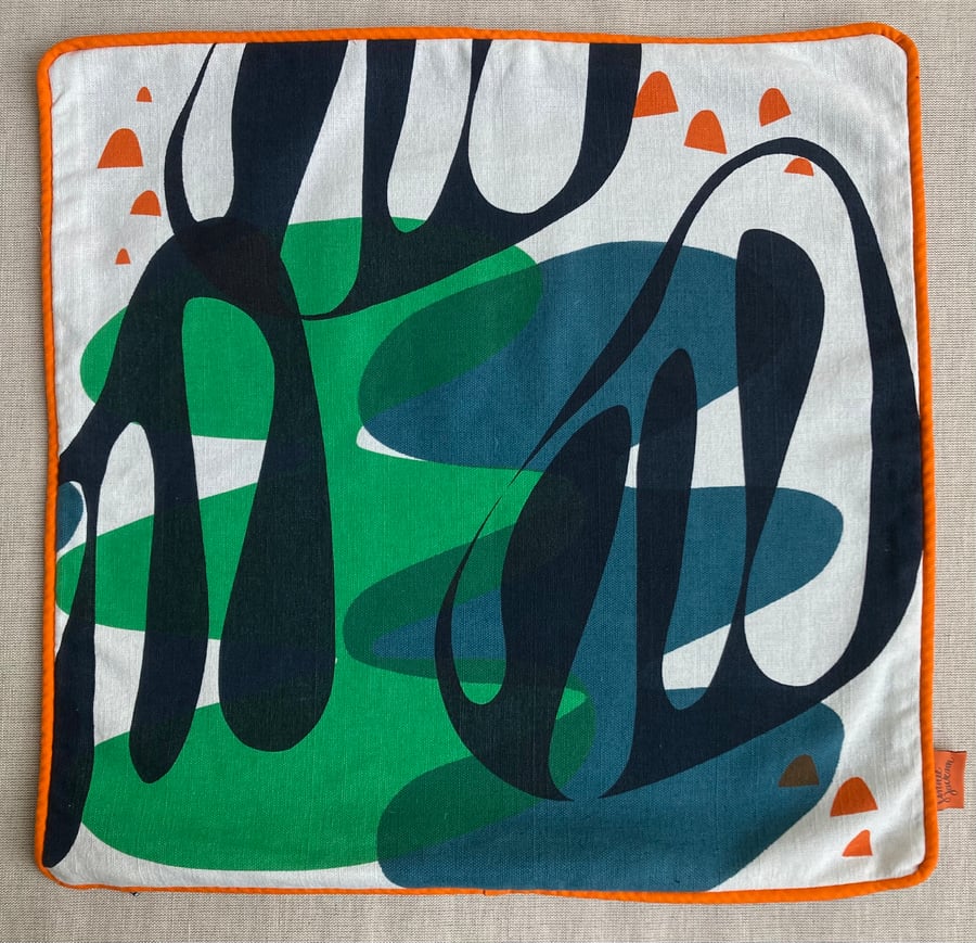 SECONDS SALE - COVER ONLY Hand printed Linen cushion Mangrove Design