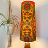Hot Spice Orange PAGEANT Heals Barkcloth Vintage Fabric Lampshade option 