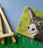 Donkey Original Painting with Mini Easel Charity Donation - Image 3