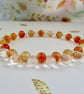 'Orange Drops' Carnelian and Czech glass stretchy bracelet 
