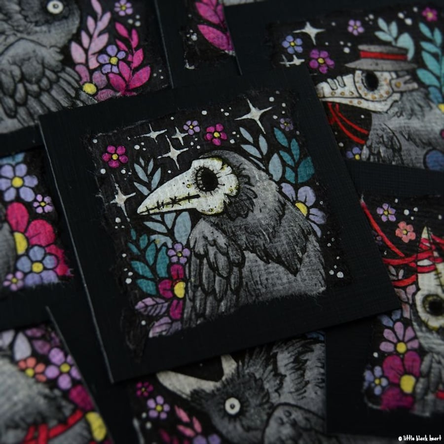 mini crow no. 6 - original twinchie illustration