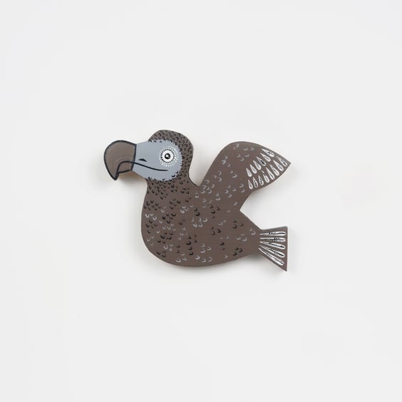 Flying dodo wall art, funny bird ornament, quirky home decor.