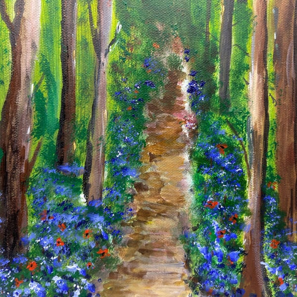 Woodland original painting 12x10" 