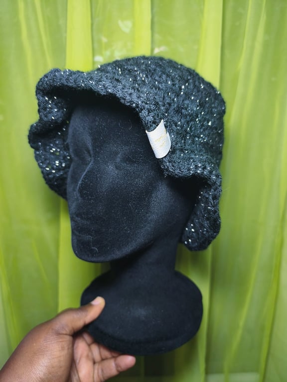 Black Glitter Bucket Hat