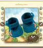 Reserved for Karen - Teal Felt Shoes - Image 1