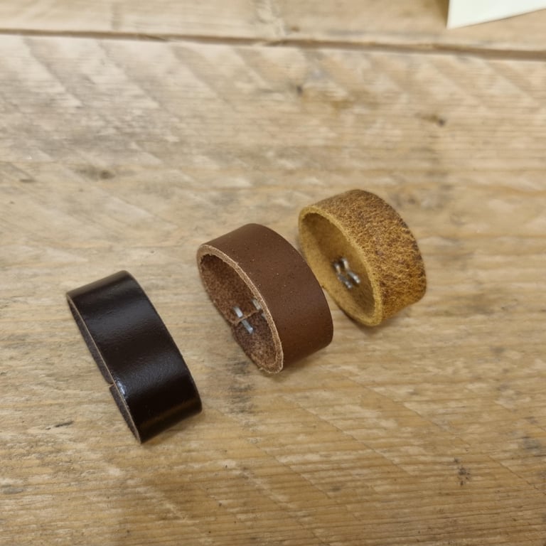 X2 Genuine Leather Belt LoopsKeepers, 40mm. AntiqueDark BrownBrown