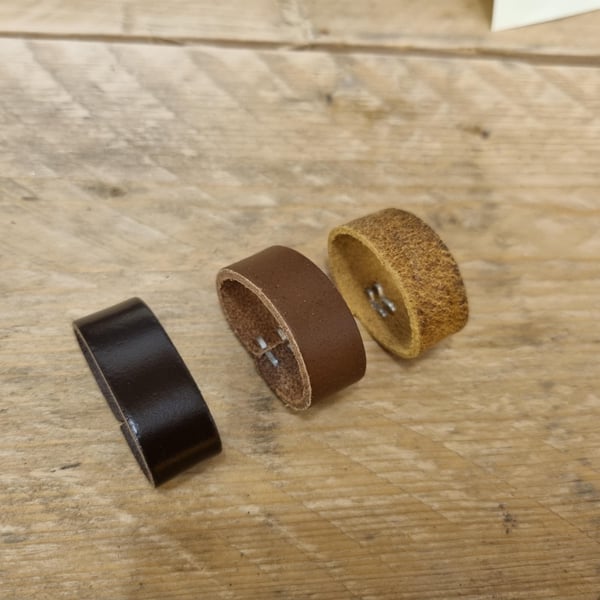 X2 Genuine Leather Belt LoopsKeepers, 40mm. AntiqueDark BrownBrown