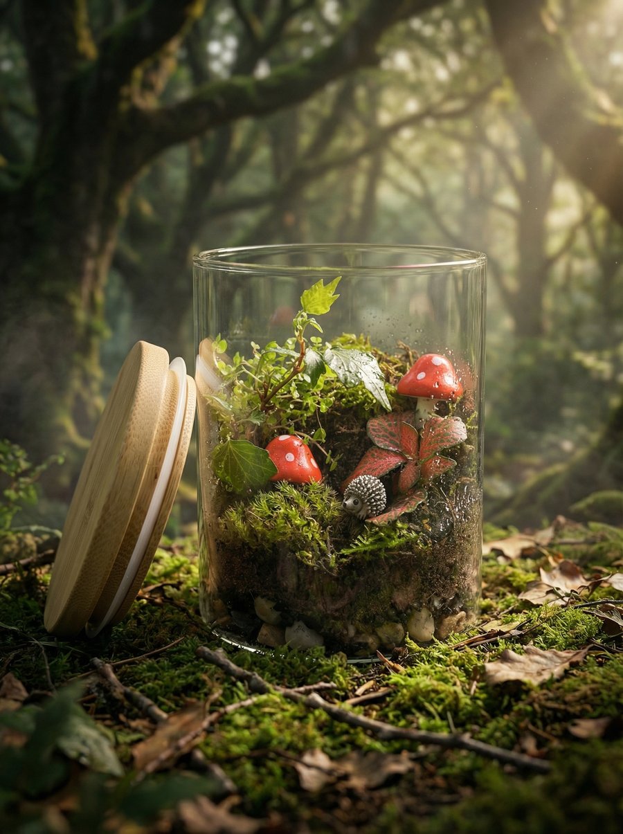 Easy Hedgehog Woodland Terrarium Kit – DIY Indoor Plant Garden Gift