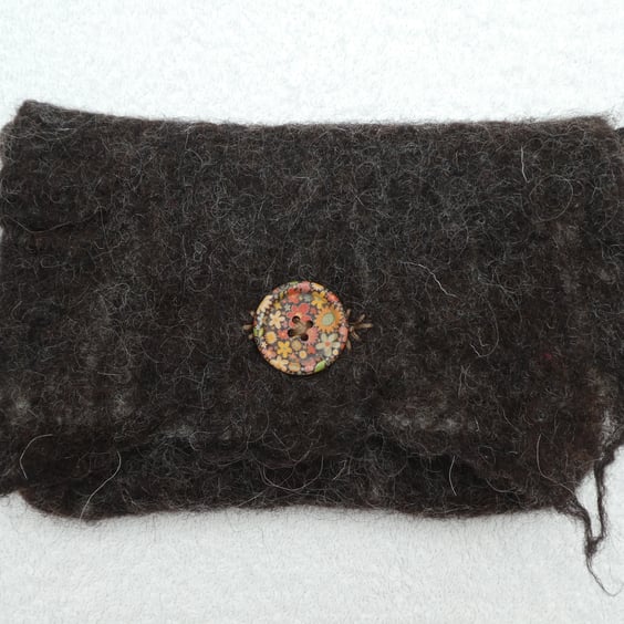 Handmade Felt Purse. Wet Felted Purse In Natural Fibers and Natural Colours
