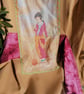 Persian Piri Event Dress. Ocre and deep pink. - Image 1