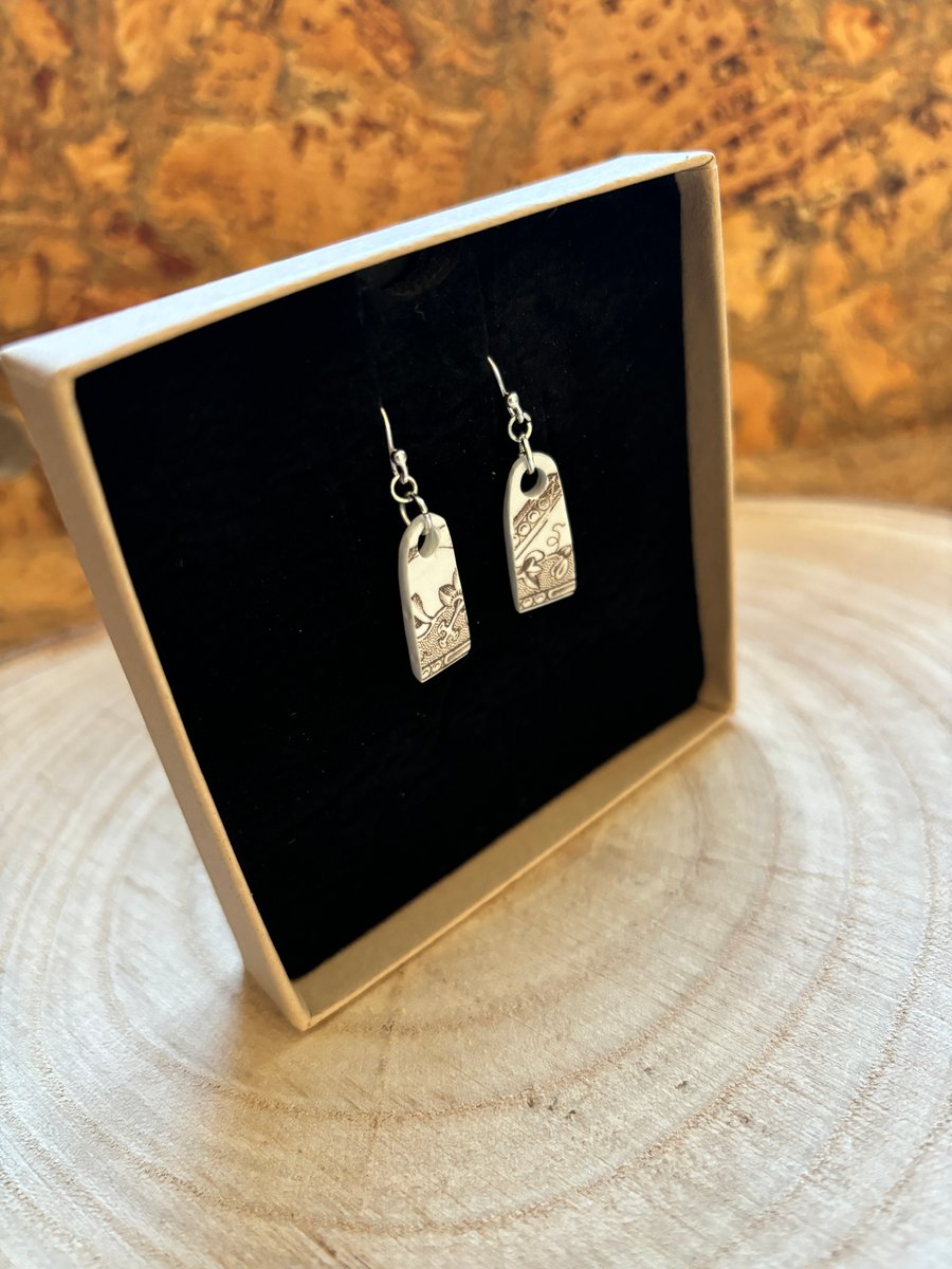 Handmade Ceramic Earrings One of a Kind Zero waste Eco Friendly Gifts