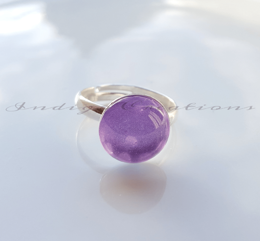 Ring Adjustable Glass Cabochon Ring