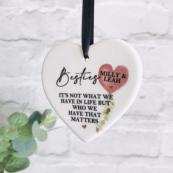 Gift for Best friend, best friend birthday keepsake, ceramic keepsake, besties 