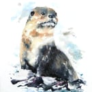 Otter, Original Watercolour Painting.