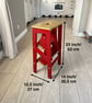Red Wooden Folding Step Stool. Gold Kitchen Step Ladder UK - Image 2
