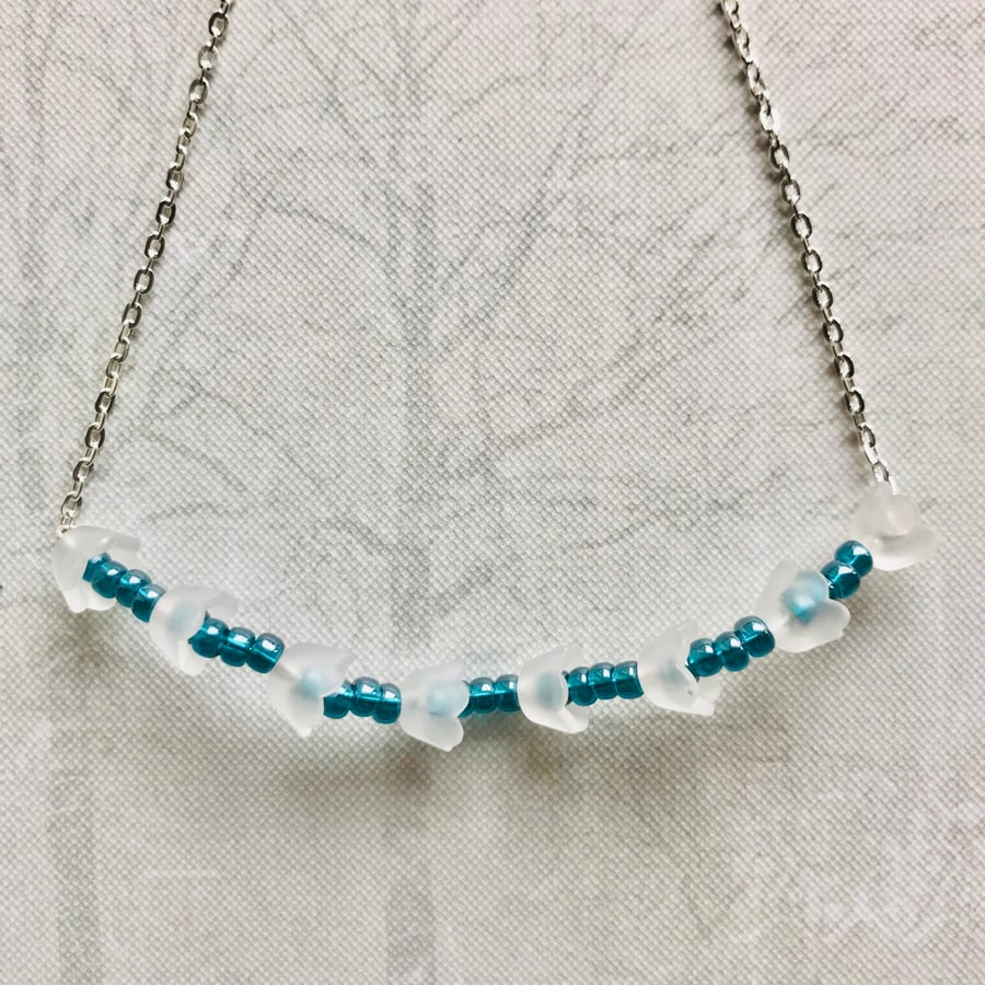 Beaded Flower & Vine Statement Necklace