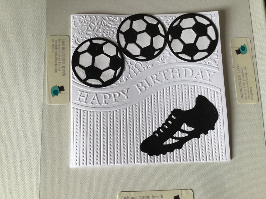 Seconds Sunday. Birthday card. Football. Embossed. Card for him.CC686