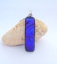 Dichroic glass pendant Blue-purple Ripple - Image 1