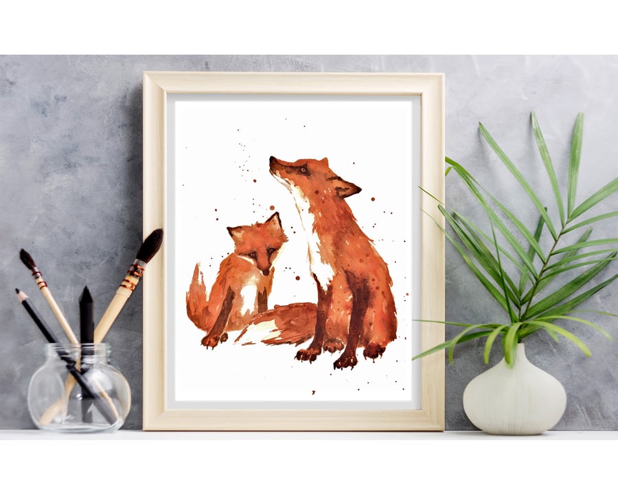 WOODLAND Nursery FOX Print - 8x10 inches - ready to frame