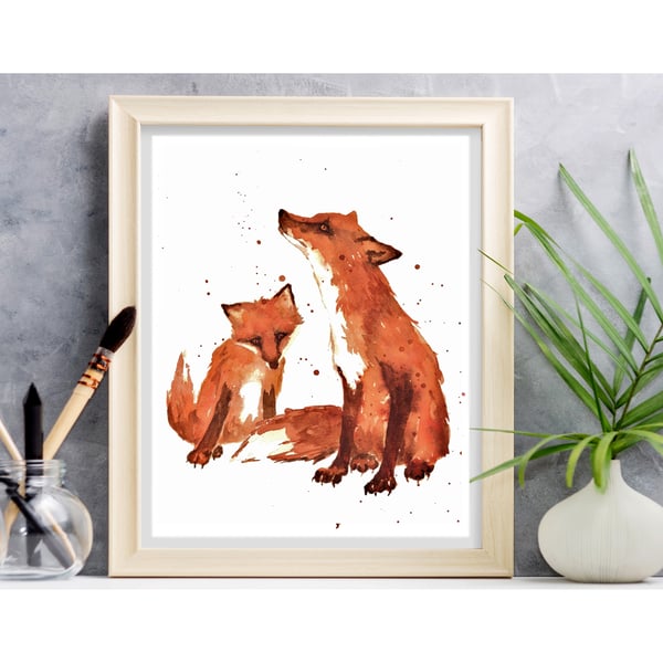 WOODLAND Nursery FOX Print - 8x10 inches - ready to frame