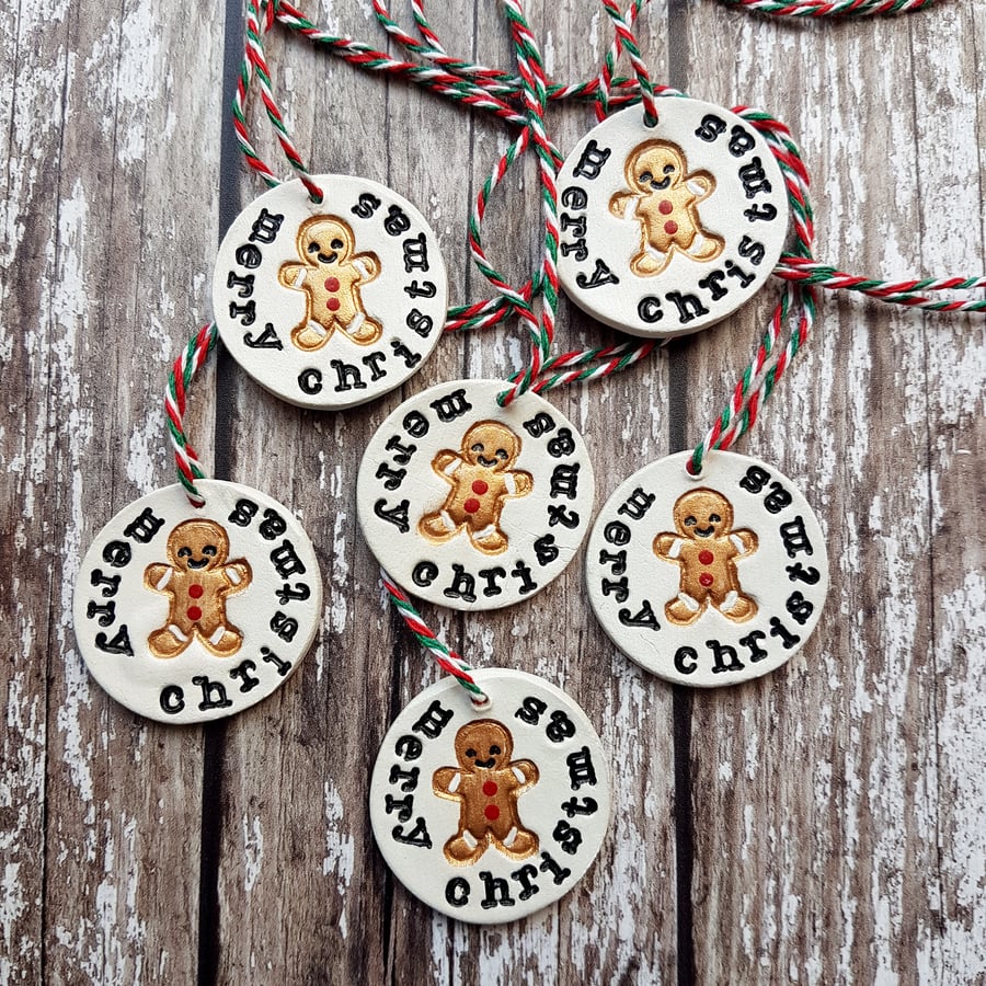 Christmas theme clay tags, decorations, Homeware, gift