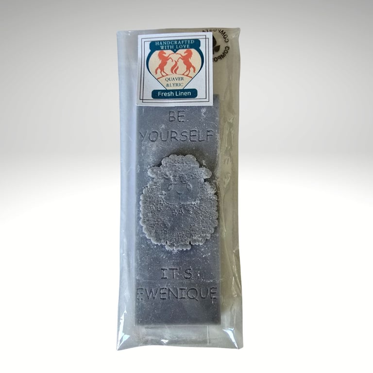 Highly Scented Soy Wax Melt Bar Ewenique Sheep Design Fresh Linen Gift