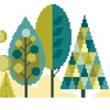 050 - Scandinavian Modern Forest Trees Series - Spring - Cross Stitch Pattern