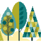 050C - Scandinavian Modern Forest Trees Series - Spring - Cross Stitch Pattern - Image 1