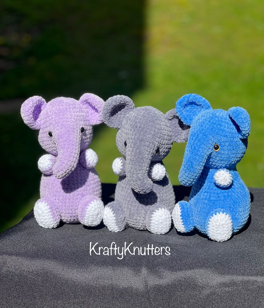 Handmade Crochet Baby Elephant Plushy