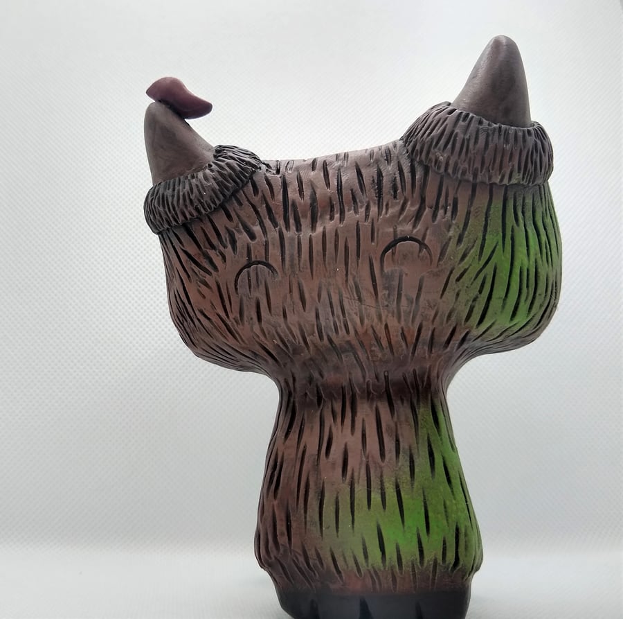 The Faun - Fantasy Mythical Woodland Sculpture Polymer Clay Figure