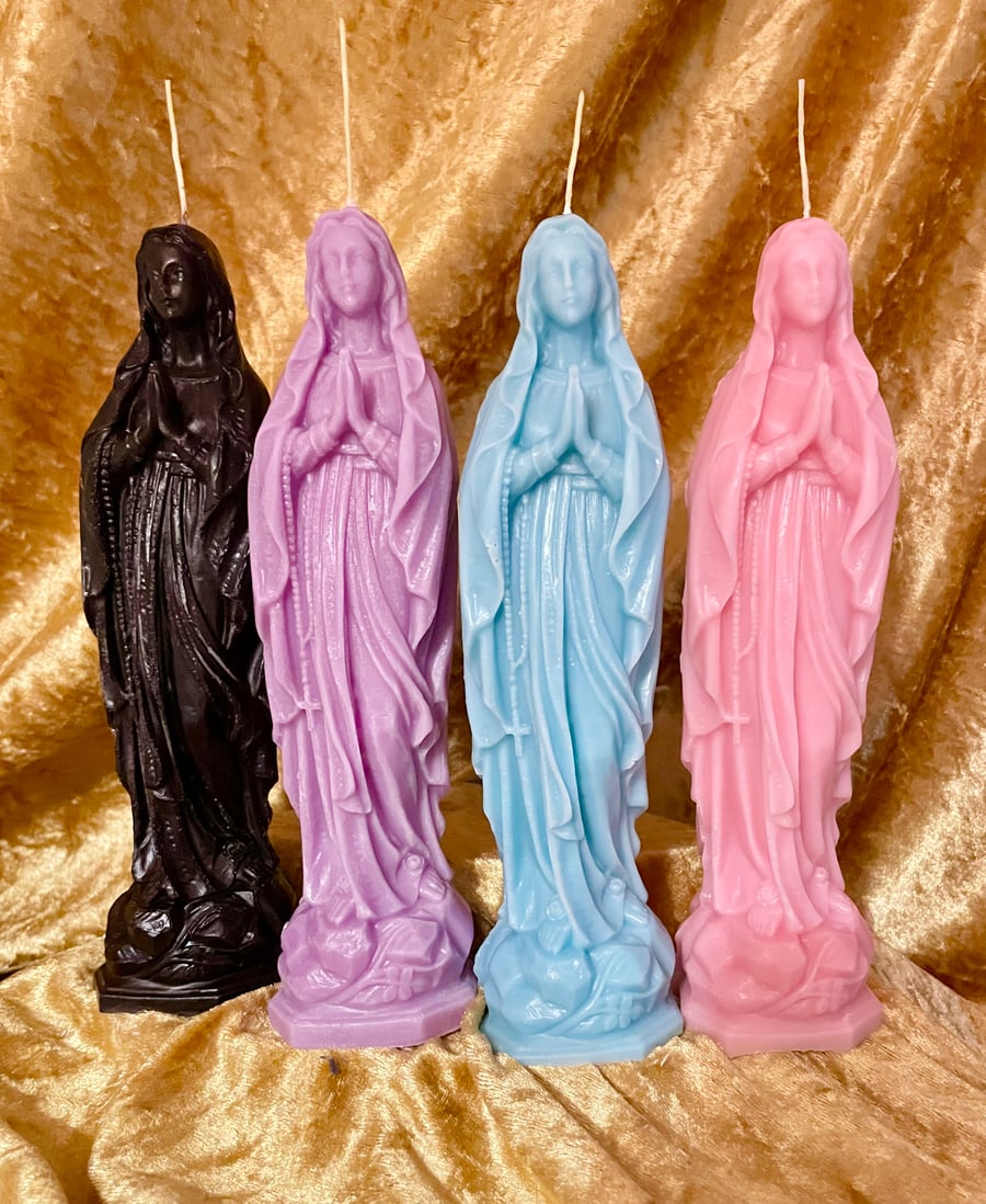 Large Kitsch Virgin Mary Candle 