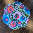 Handmade Folk Textile Bowl – Water-Resistant White Fabric Trinket Dish