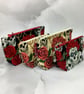Skulls and Roses zip bag, Gothic makeup bag, 2 colour and size options, Handmade - Image 2