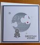 Christmas Wishes Card - Rabbit With Clouds - Stormy Blue - Image 7