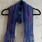 Hand-knitted, hand-dyed scarf