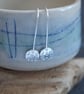 Textured silver threader drop earrings, simple dangle earrings - Image 5