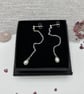 Rice Pearl Long Drop Earrings - Handmade, Sterling Silver  - Image 6