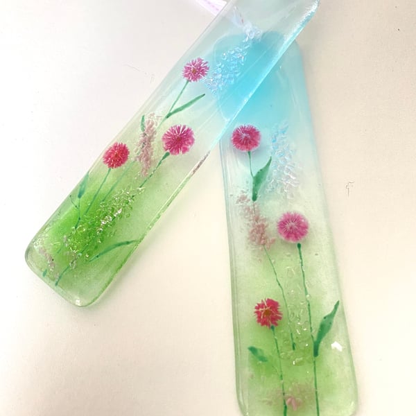 Gorgeous floral hanging - fused glass 