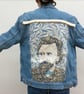 Upcycled denim jacket - William Morris on Willow (blue) - Image 1