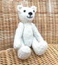 Handmade 8" White Teddy Bear knitted in 100% Wool - Image 3