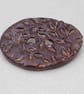Large Dark Copper Sprig Oval Handmade Ceramic Button - Image 3